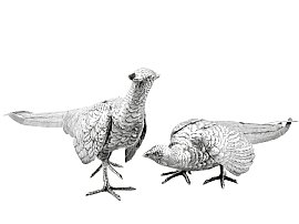 Silver Pheasants Ornament 