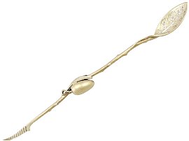 Sterling Silver Gilt Olive Straining Spoon by Gorham Manufacturing Company - Antique Circa 1880; C3062