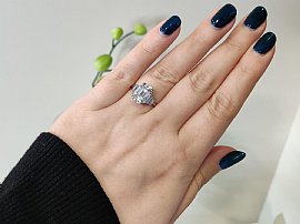 Rare Antique Diamond Engagement Ring  wearing 