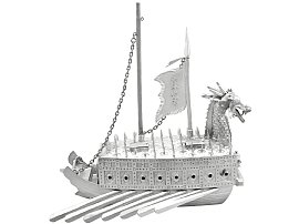 Vintage Chinese Silver Battleship Ornament