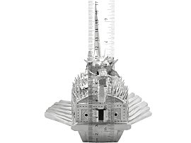 Chinese Silver Battleship Ornament size