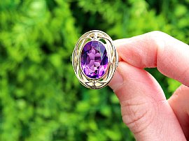 Oval Amethyst Ring in Gold for Sale