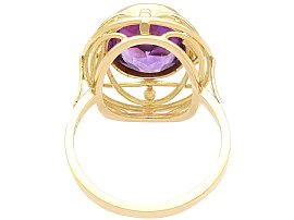 Frame view Oval Amethyst Ring in Gold for Sale