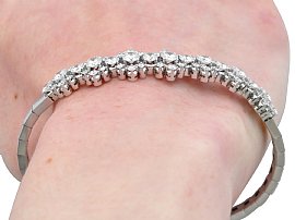 18k White Gold Diamond Bracelet wearing 