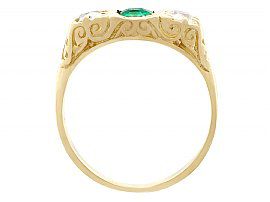 Antique Emerald and Diamond Ring Yellow Gold Antique