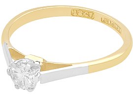 1950s Round Cut Solitaire in 18ct Yellow Gold