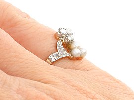 Antique Pearl and Diamond Dress Ring Wearing