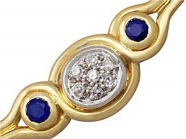 Gold Sapphire and Diamond Necklace