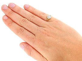 18 ct Yellow Gold Cluster Ring Wearing Hand