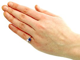 Wearing Sapphire Twist Engagement Ring