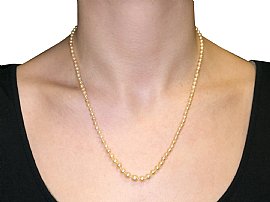 Cultured Pearl Necklace with Clasp Wearing