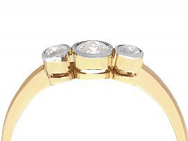 Three Stone Diamond Ring in 18k Yellow Gold 