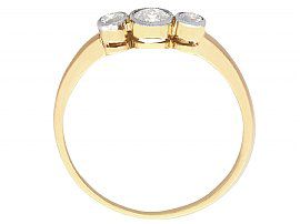 1920's Three Stone Diamond Ring in Yellow Gold 