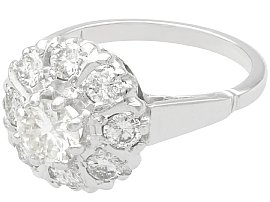1960s Diamond White Gold Cluster Ring