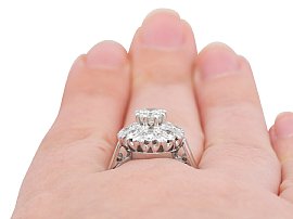 vintage diamond cluster ring wearing 