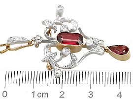 Antique Garnet Pendant Size