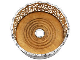 Sterling Silver Coaster with Pear Wood Base