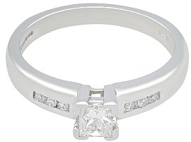 Vintage White Gold Princess Cut Diamond Ring