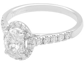 Contemporary Oval Cut Diamond Halo Ring