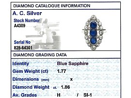 Antique Diamond Cluster Ring with Sapphires in Platinum Card