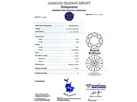 Vintage Two Diamond Twist Ring Certificate 