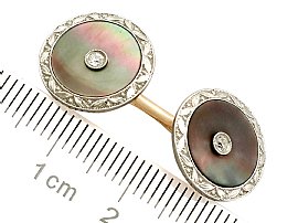 Gold & Mother of Pearl Cufflinks Ruler