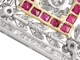 Antique Ruby and Diamond Pendant Detail 