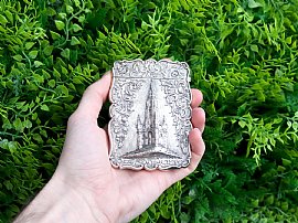 Castle Top Silver Card Case Antique