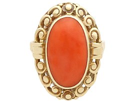 1930s Antique Coral Ring 