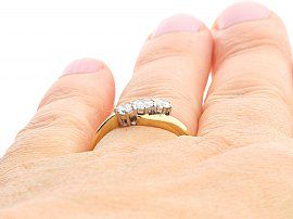 0.46 Carat Diamond Ring Wearing Finger