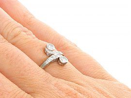1920s Diamond Ring Wearing Hand