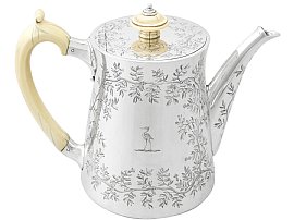 Sterling Silver Coffee Pot by Robert Garrard II - Antique Victorian; A5082