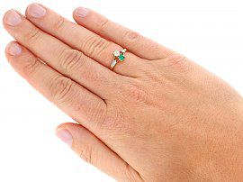 Emerald & Diamond Ring Antique