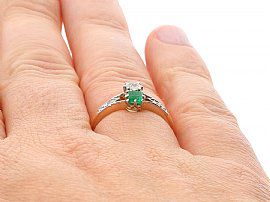 Emerald & Diamond Ring Antique