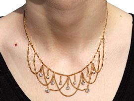 1800's Diamond Necklace Wearing