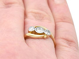 Three Stone Engagement Ring Wearing
