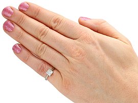 Princess Cut Engagement Ring Platinum wearing