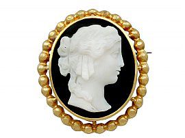 Cameo Brooch / Pendant in 18ct Yellow Gold - Antique French Circa 1880