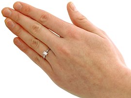 Emerald Cut Diamond Engagement Ring Wearing 