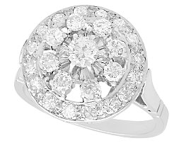 1.66ct Diamond and Platinum Dress Ring - Vintage Circa 1960