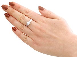 Round Cut Diamond Solitaire Ring Wearing 