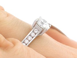 Wearing Round Cut Diamond Solitaire Ring