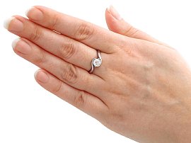 Platinum and Diamond Solitaire Ring Wearing