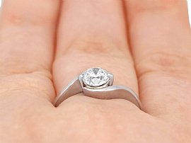  Platinum and Diamond Solitaire Ring Wearing
