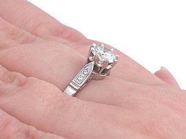 Vintage Solitaire Engagement Ring Wearing Hand