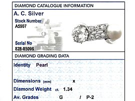 pearl diamond ring in white gold grading 