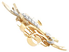 Double Clip Brooch Gold