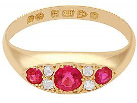 Diamond & Ruby Cocktail Ring in Gold