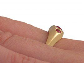 Diamond & Ruby Cocktail Ring Wearing Hand