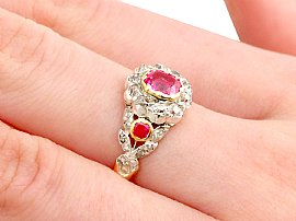 Antique Ruby & Diamond Ring Wearing